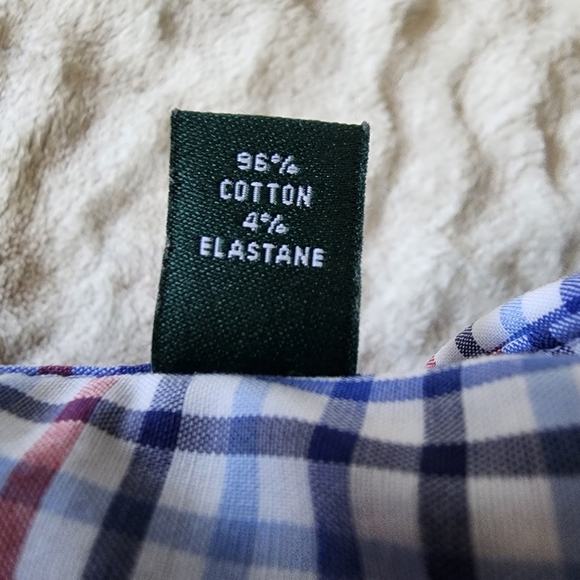 Lauren Ralph Lauren Shirt Mens Tall Fit Supima Cotton 17  36/37 Check Plaid - Picture 12 of 12